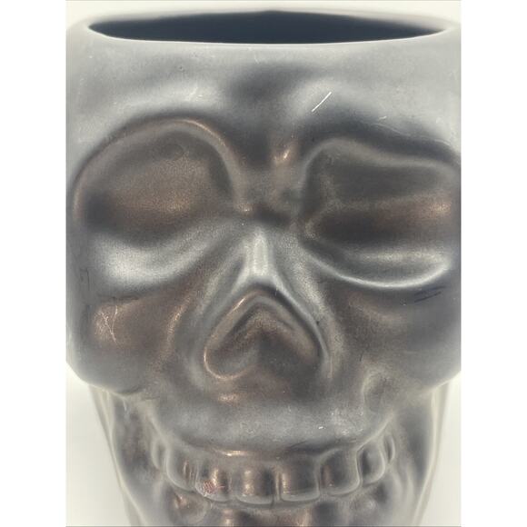Global Design Black Skull Shaped Ceramic Coffee Mugs 18 Oz Matte - Picture 2 of 6